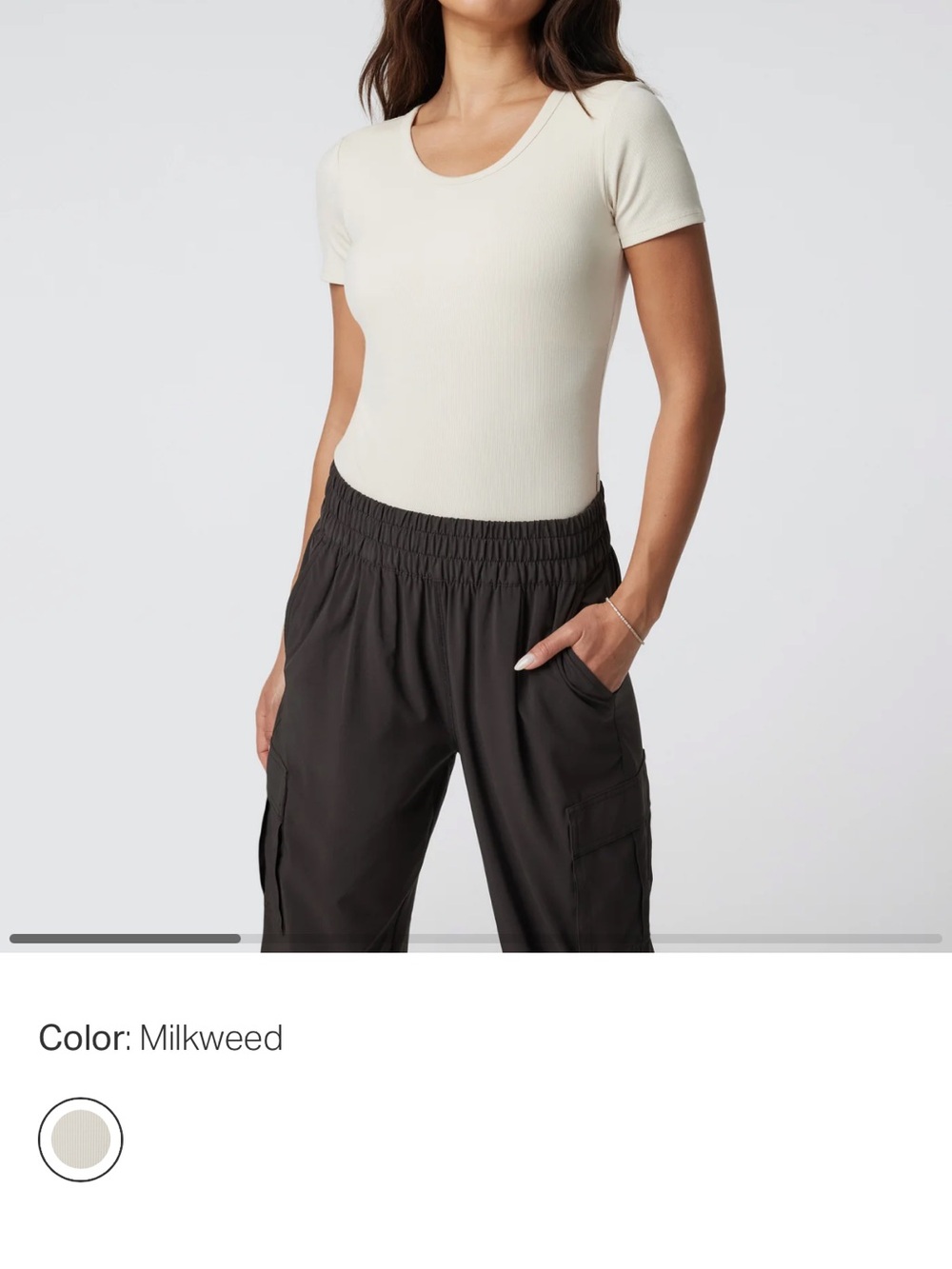 Vuori Milkweed Short Sleeve Scoop Neck Bodysuit